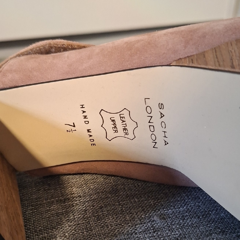Sacha London Taupe Suede Platform Slingback Heels - Picture 11 of 11